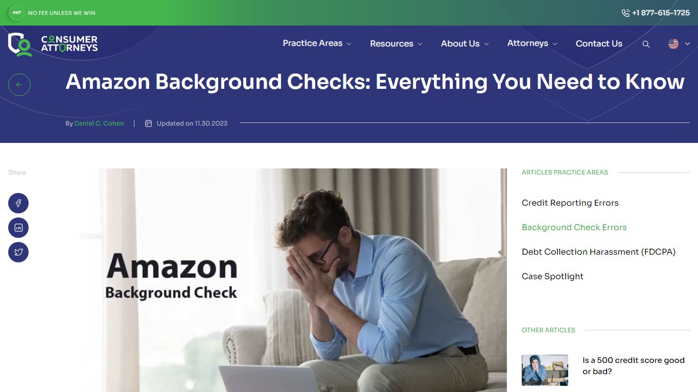 Was Your Amazon Background Check Wrong? - We Can Help - Consumer Attorneys